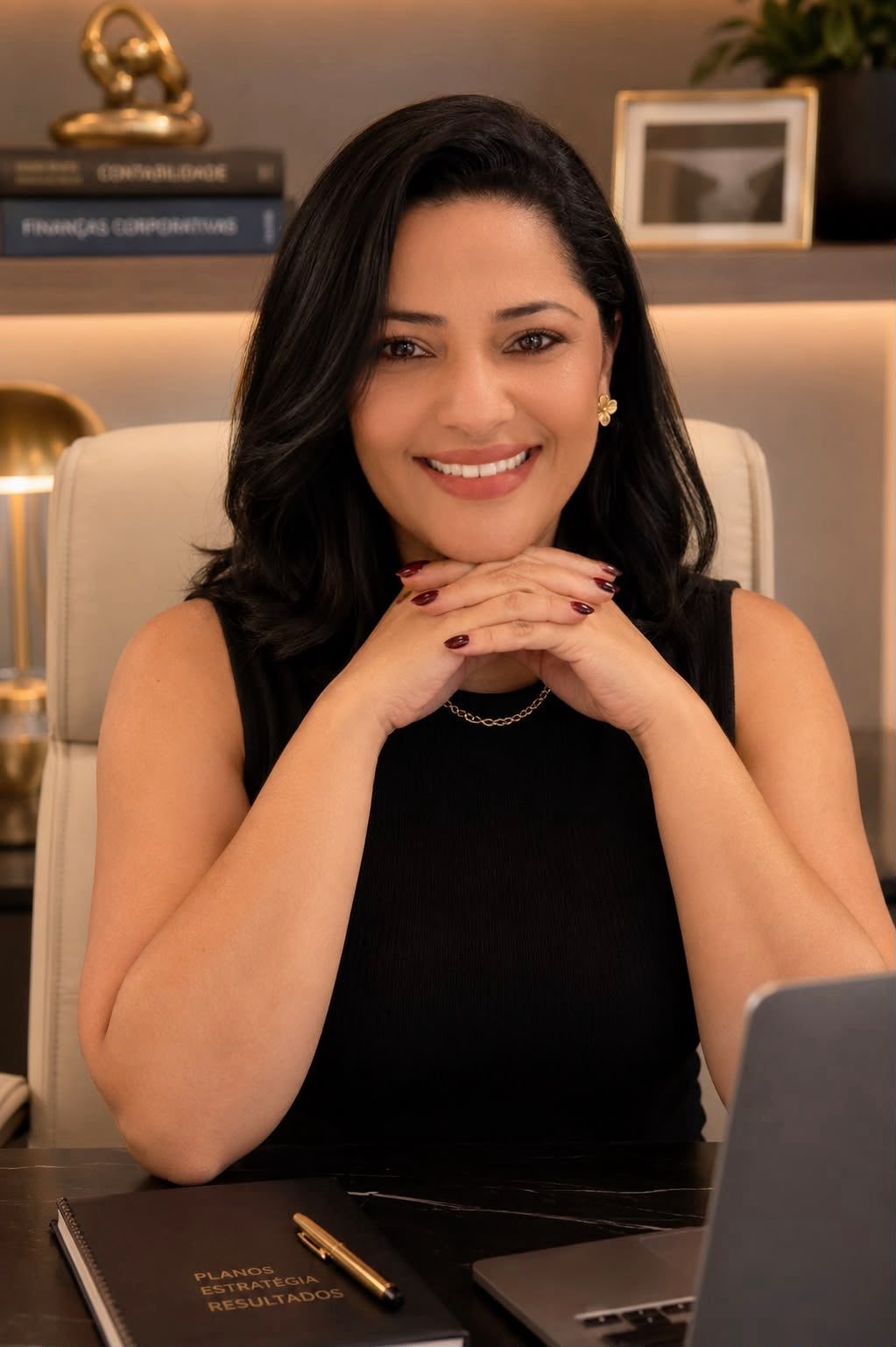 Fabiene Lorenzo em seu ambiente profissional